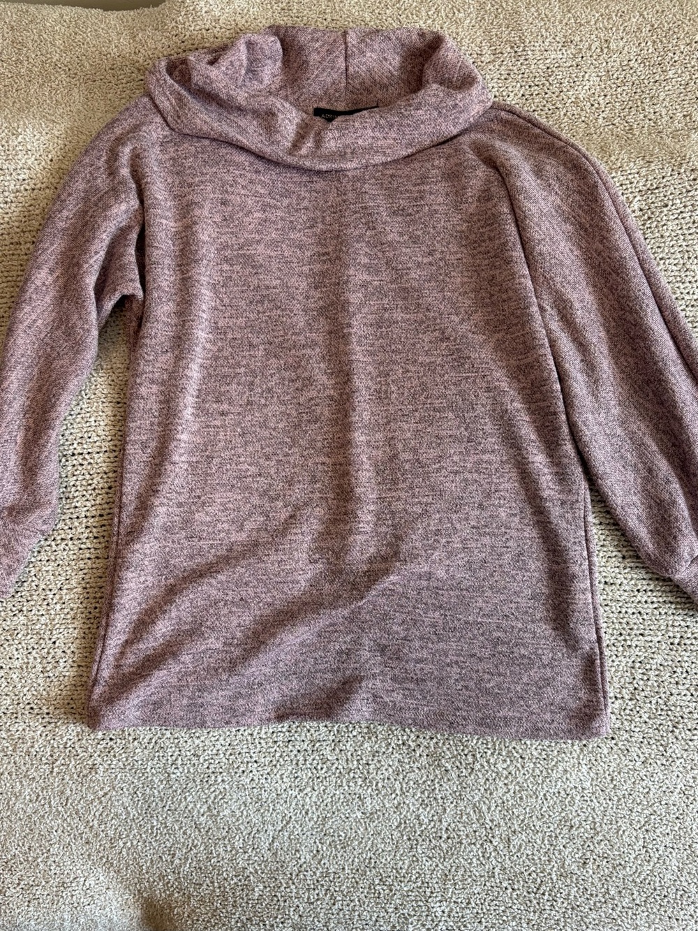 Adrienne Vittadini Mauve Cowl Neck Sweater